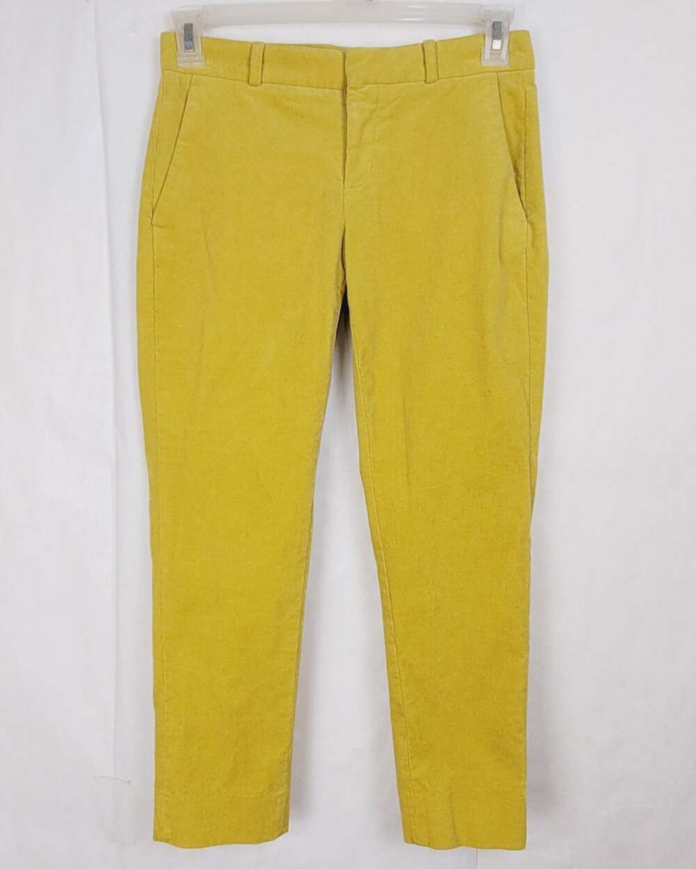 Banana Republic Avery yellow straight ankle corduroy pants size 0 Preppy Vibrant
